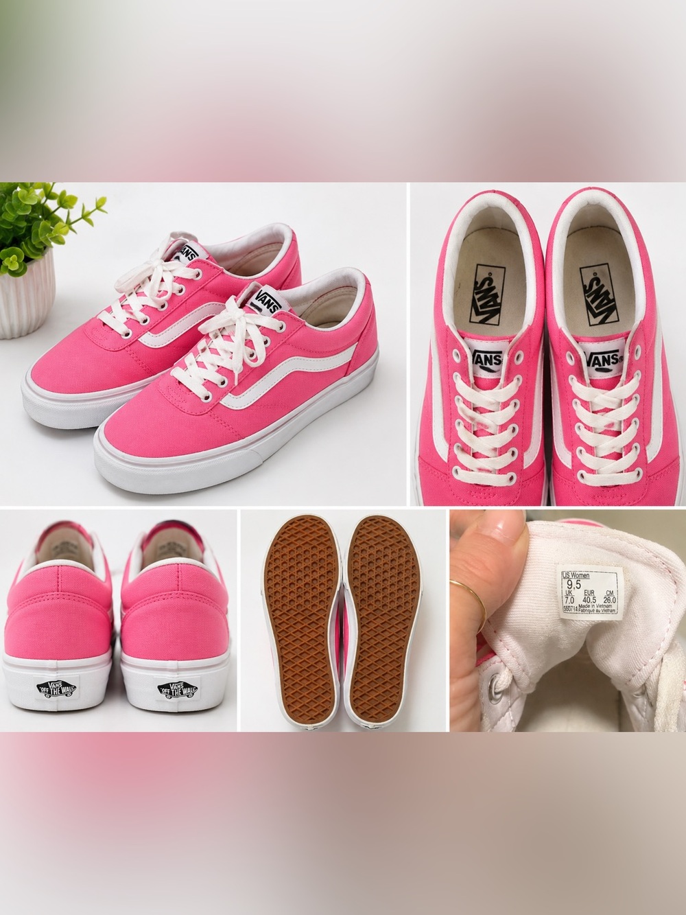 Vans Women’s Pink & White Size 9.5
